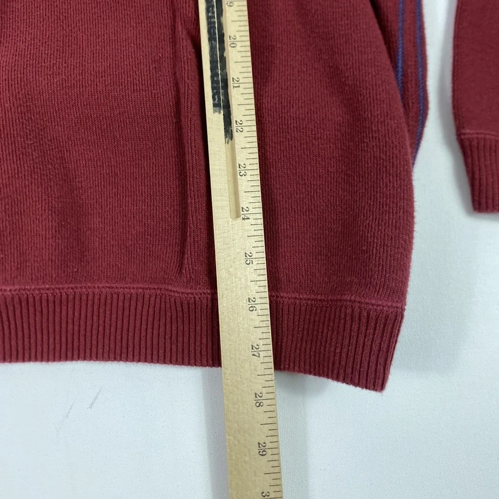 Tommy Bahama Sweater Mens Burgundy Red Grey 1/4 Zip Pullover Reversible